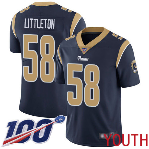 Los Angeles Rams Limited Navy Blue Youth Cory Littleton Home Jersey NFL Football #58 100th Season Vapor Untouchable->youth nfl jersey->Youth Jersey